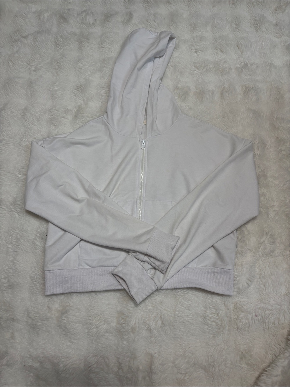 White Full-Zip Hoodie Jacket - Women